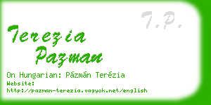 terezia pazman business card